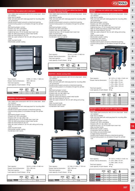 EN mobile tool cabinets