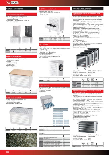 EN mobile tool cabinets