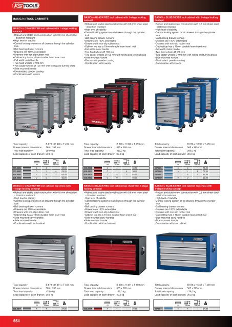 EN mobile tool cabinets