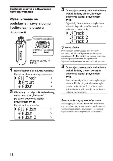 Sony NW-E505 - NW-E505 Istruzioni per l'uso Polacco