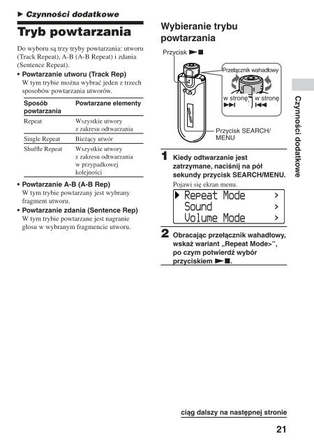 Sony NW-E505 - NW-E505 Istruzioni per l'uso Polacco