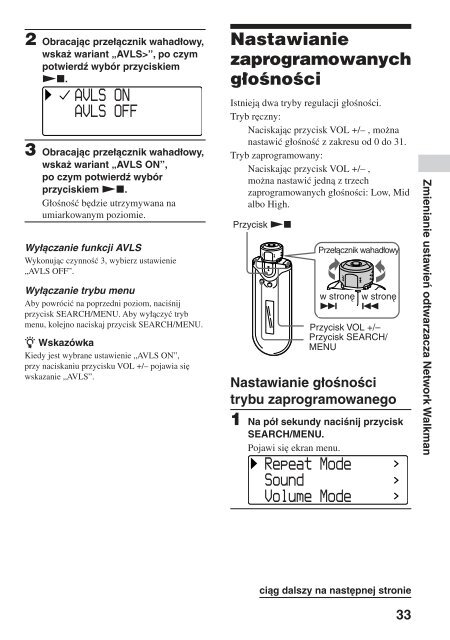 Sony NW-E505 - NW-E505 Istruzioni per l'uso Polacco