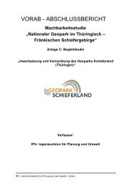 Inwertsetzung und Vermarktung des Geoparks Schieferland ...