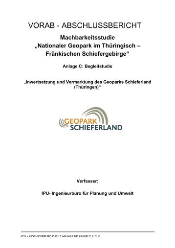 Inwertsetzung und Vermarktung des Geoparks Schieferland ...