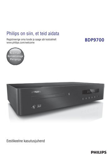 Philips Fidelio Lecteur de disques Blu-ray - Mode dâemploi - EST