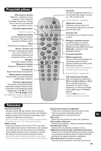 Philips T&eacute;l&eacute;viseur - Mode d&rsquo;emploi - ESP