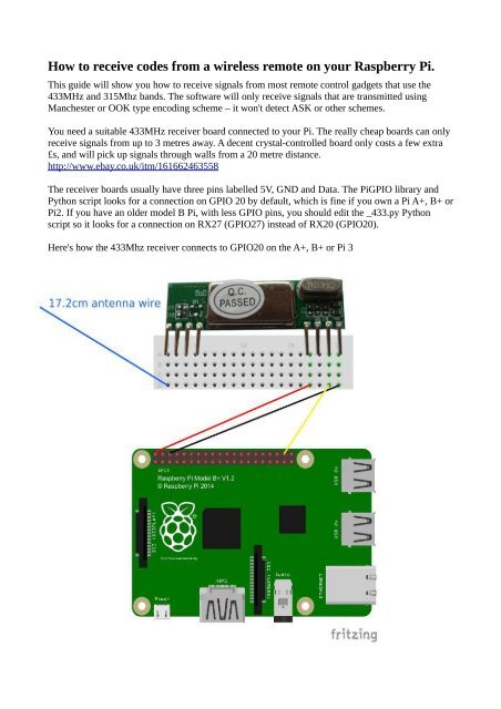 How to receive codes from a wireless remote on your Raspberry Pi