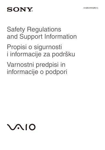 Sony SVS1311J3E - SVS1311J3E Documenti garanzia Croato