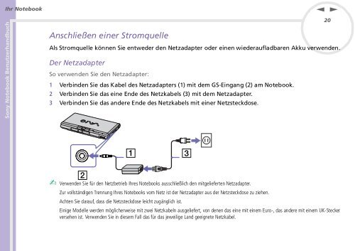 Sony PCG-C1MHP - PCG-C1MHP Istruzioni per l'uso Tedesco