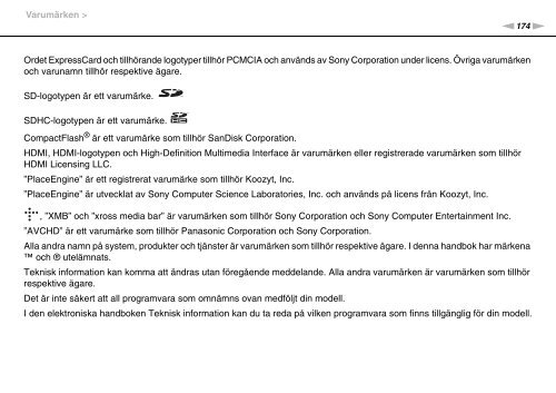 Sony VGN-AW41XH - VGN-AW41XH Istruzioni per l'uso Svedese