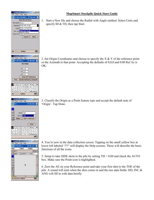 MapSmart Stockpile with Angle Encoder Reference Guide