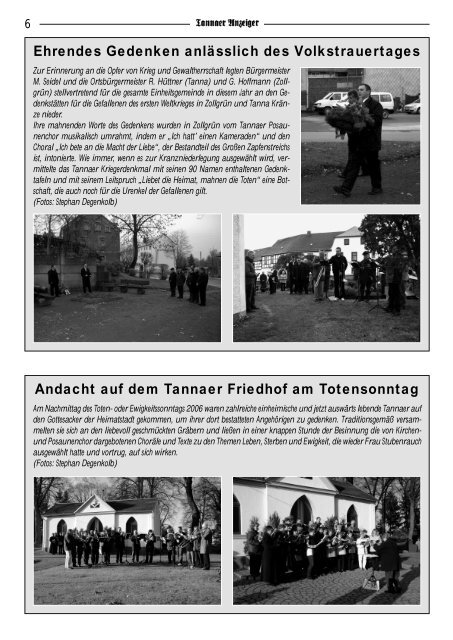 NR. 1 20. Dezember 2006 17. JAHRGANG - Stadtverwaltung Tanna