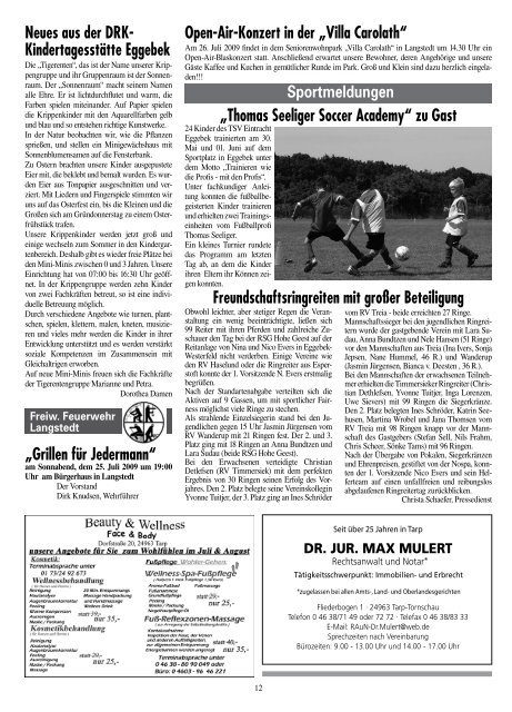 Nr. 7 · Juli 2009 · 37. Jahrgang Informationsblatt des ... - Amt Eggebek