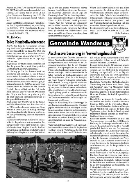 Nr. 7 · Juli 2009 · 37. Jahrgang Informationsblatt des ... - Amt Eggebek