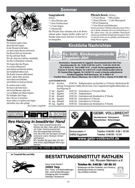 Nr. 7 · Juli 2009 · 37. Jahrgang Informationsblatt des ... - Amt Eggebek