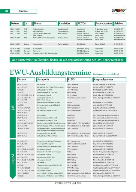 mit ausschreibung german open 2012 - Erste Westernreiter Union ...