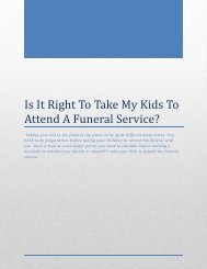 Is It Right To Take My Kids To Attend A Funeral Service