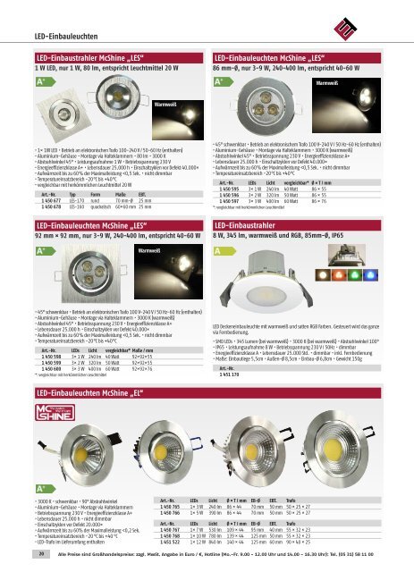 ETT Online Lichttechnik LED Lampen Katalog