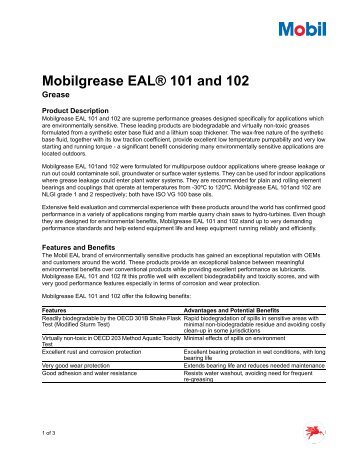 Mobilgrease EAL® 101 and 102