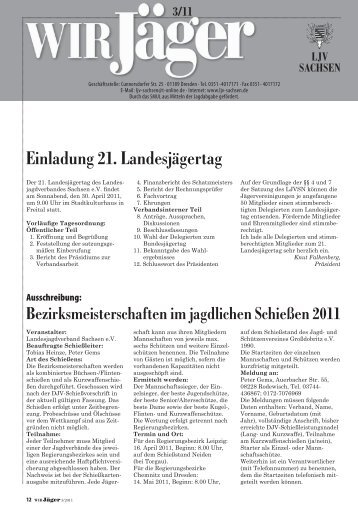 einladung 21. Landesjägertag - Landesjagdverband Sachsen e. V.