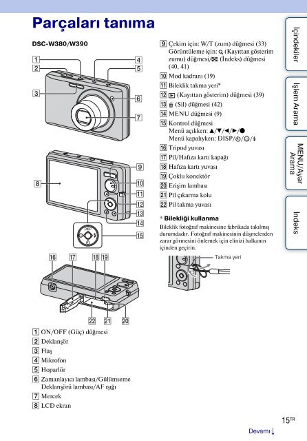 Sony DSC-W380 - DSC-W380 Istruzioni per l'uso Turco