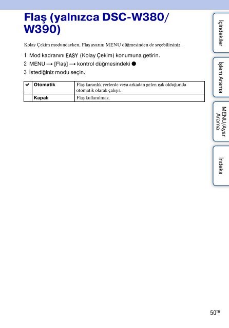 Sony DSC-W380 - DSC-W380 Istruzioni per l'uso Turco