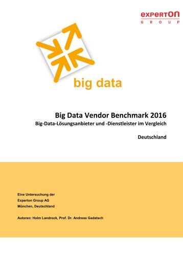 Auszug aus dem Experton Big Data Vendor Benchmark 2016