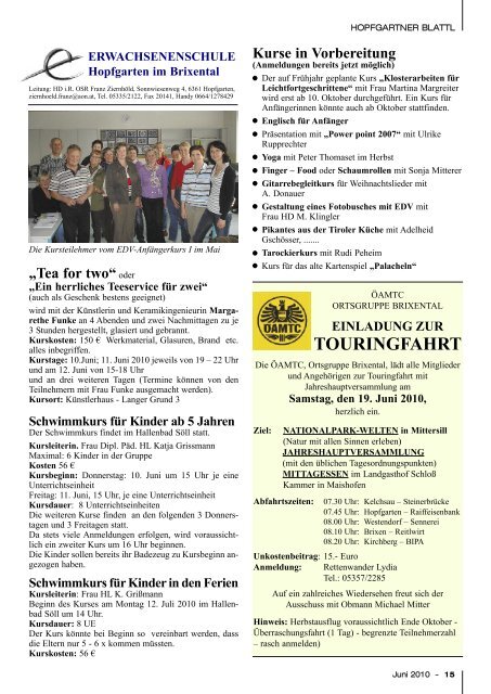 Ausgabe Juni 2010 (9,69 MB) - Gemeinde Hopfgarten - Land Tirol