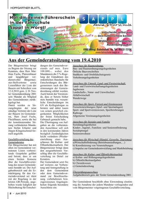 Ausgabe Juni 2010 (9,69 MB) - Gemeinde Hopfgarten - Land Tirol