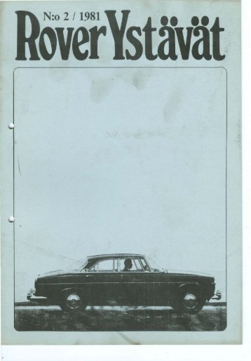 Rover Ystävät lehti nro: 2 / 1981