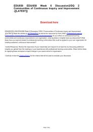 EDU658 EDU 658 EDU/658 Week 6 Discussion 2/DQ 2 Communities of Continuous Inquiry and Improvement -[[LATEST]]