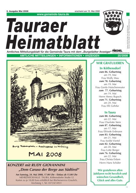 Tauraer Heimatblatt - Burgstädt