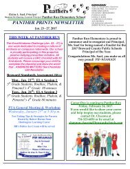 PANTHER PRINTS NEWSLETTER