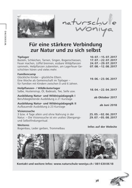 Feuervogel Genossenschaft für Naturpädagogik - Kursprogramm 2017