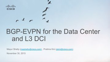 BGP-EVPN for the Data Center and L3 DCI