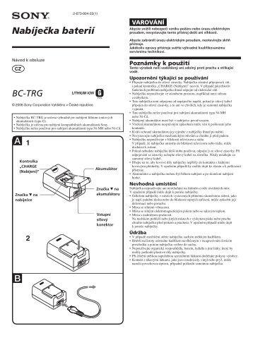 Sony BC-TRG - BC-TRG Istruzioni per l'uso Ceco
