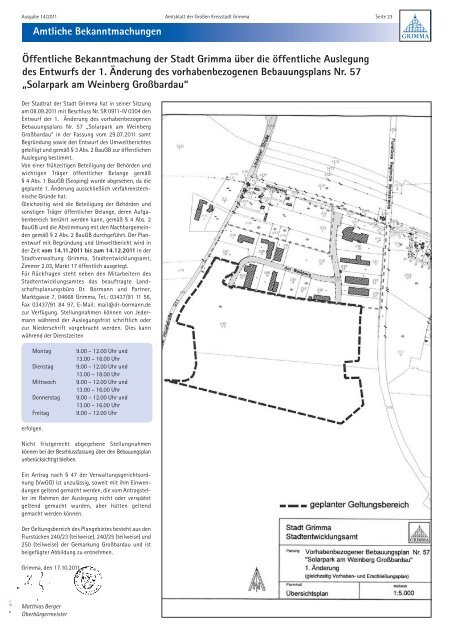 Pinnwand - Stadt Grimma