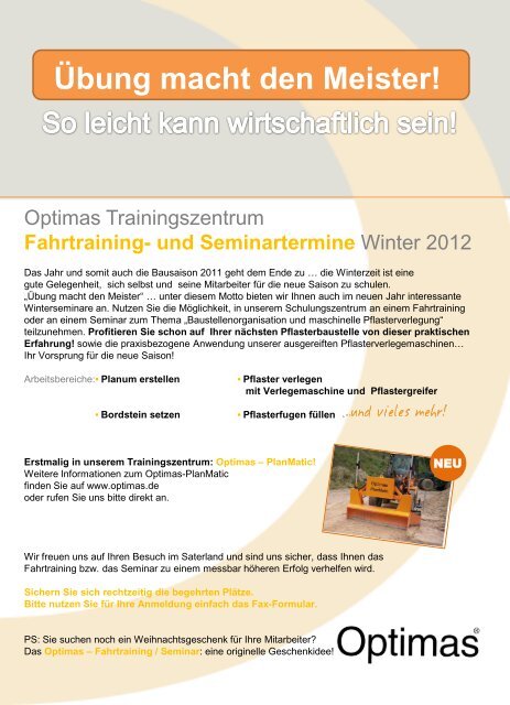 Auswertung Fragebogen Optimas - Seminar 2011 Gesamteindruck