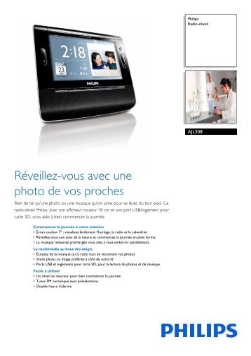 Philips Radio-rÃ©veil - Fiche Produit - FRA