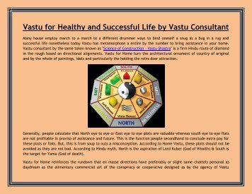 Vastu for Healthy and Successful Life by Vastu Consultant