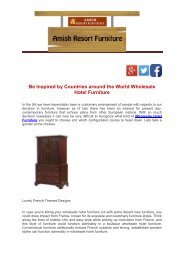 Be Inspired by Countries around the World Wholesale Hotel Furniture