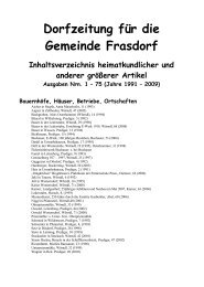 Dorfzeitung für die Gemeinde Frasdorf Inhaltsverzeichnis ...