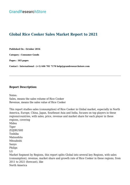 global-rice-cooker-sales
