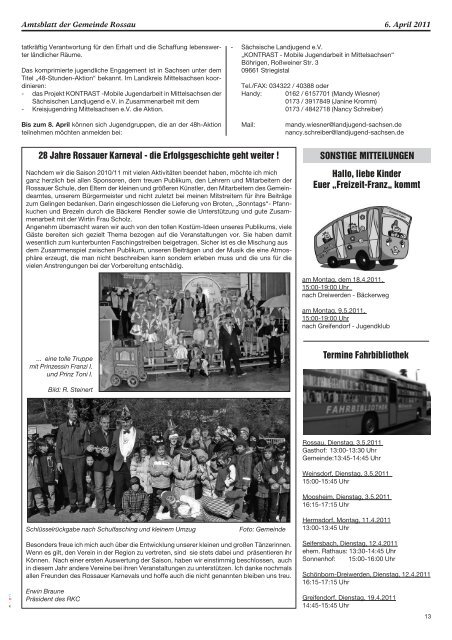 AMTSBLATT - Gemeinde Rossau