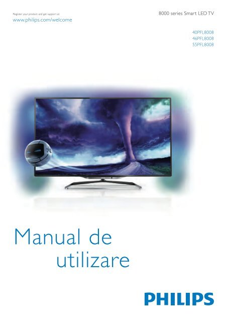 Philips 8000 series T&eacute;l&eacute;viseur LED Smart TV ultra-plat - Mode d&rsquo;emploi - RON