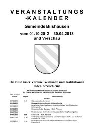 KALENDER Gemeinde Bilshausen vom 01.10.2012