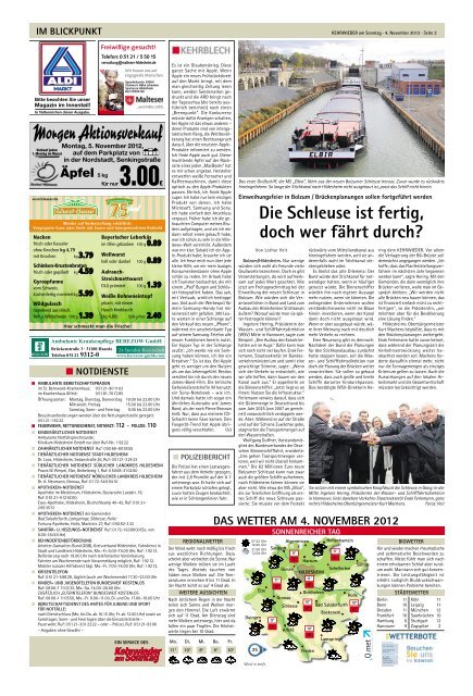 Ausgabe vom 04.11.2012 - Kehrwieder am Sonntag