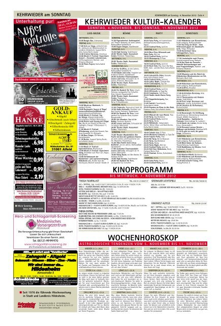 Ausgabe vom 04.11.2012 - Kehrwieder am Sonntag
