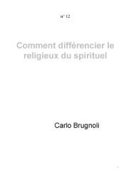 Comment différencier le religieux du spirituel, Carlo Brugnoli