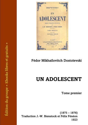 Un Adolescent Tome 1